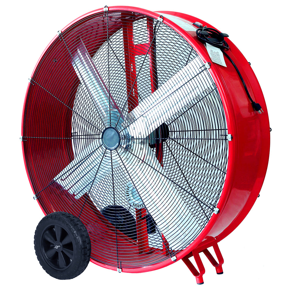 Powerbuilt 106Cm High Capacity Belt-Drive Barrel Fan