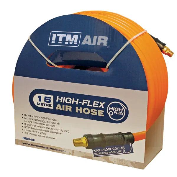 ITM Air Hose 10mm (3/8in) x 15M Hybrid Polymer with Fittings