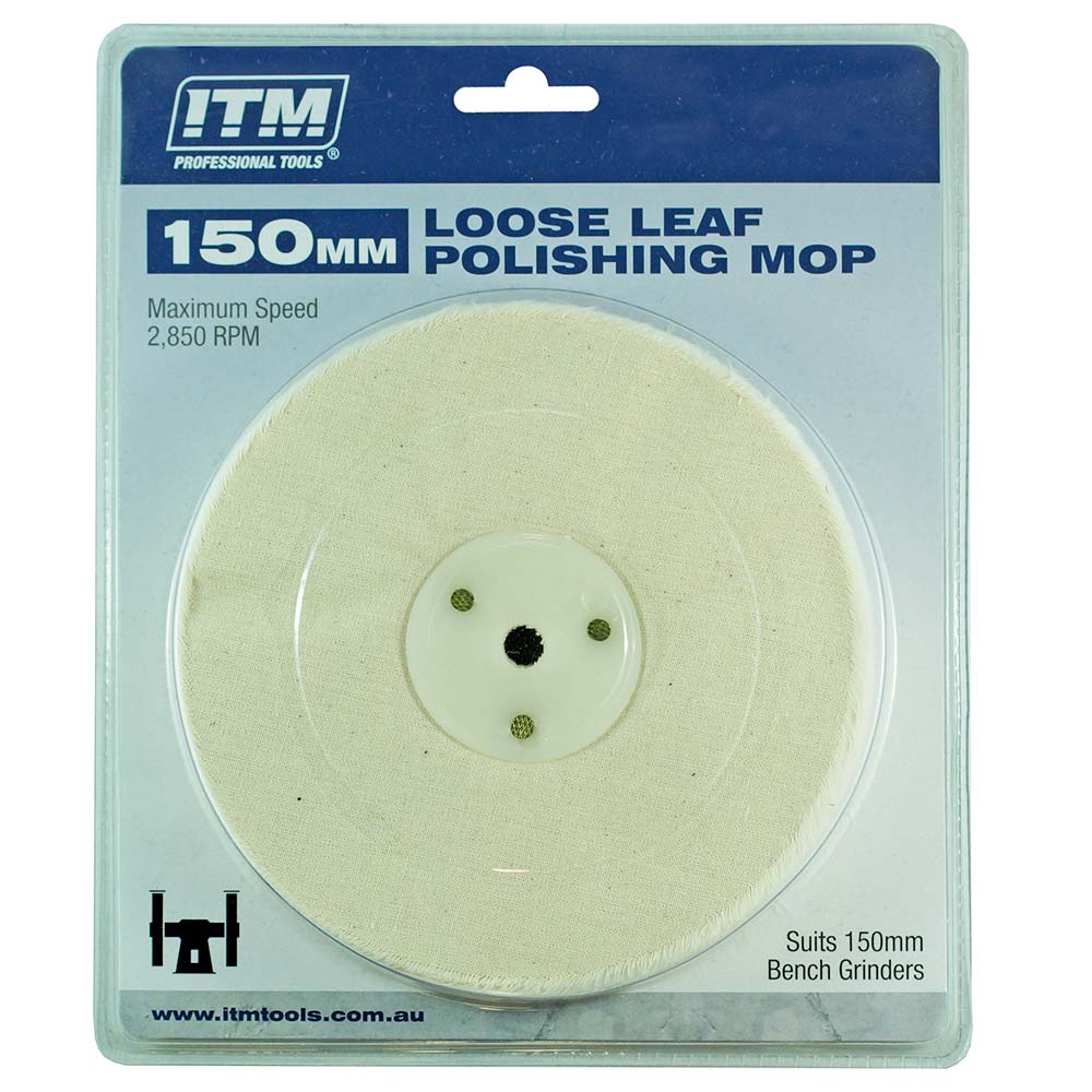 ITM Polishing Mop Loose Leaf 50 Fold 150 X 25mm