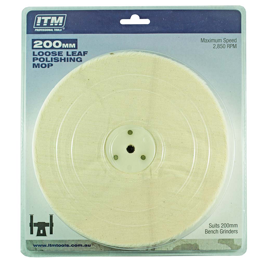 ITM Polishing Mop Loose Leaf 50 Fold 200 X 25mm