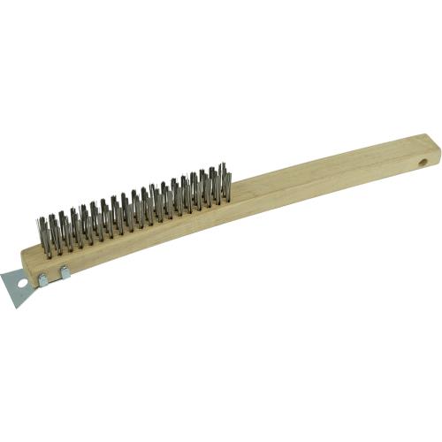 ITM Wire Brush 353mm - 3 Row Steel W/Scraper