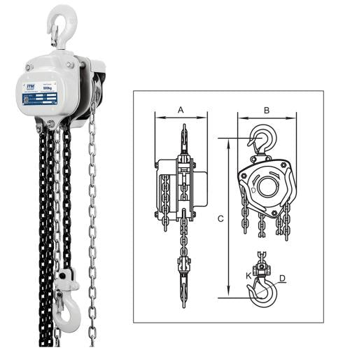 ITM Chain Block-Heavy Duty-500 kg-3 Meter Lift