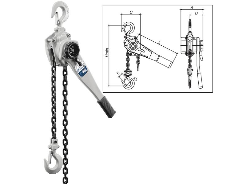 ITM Lever Hoist-Heavy Duty-750 kg-1.5 Meter Lift