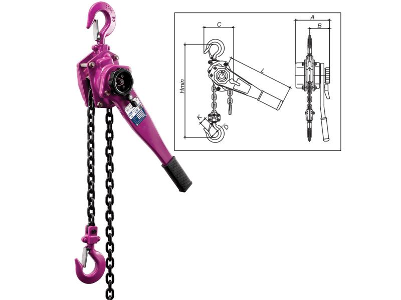 ITM Lever Hoist-Heavy Duty-1.5 Ton-1.5 Meter Lift