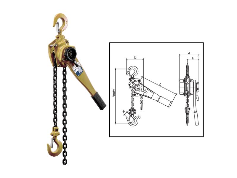 ITM Lever Hoist-Heavy Duty-3 Ton-1.5 Meter Lift