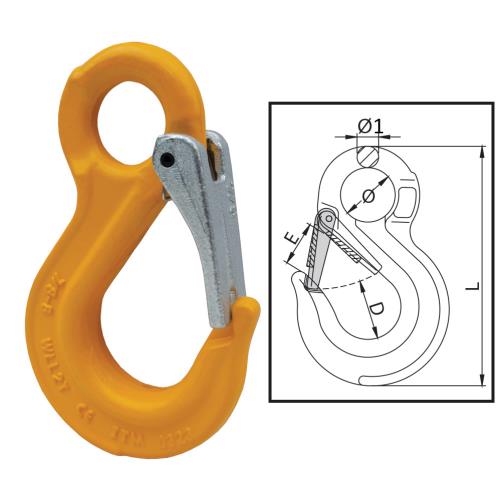 ITM G80 Components Eye Sling Hook w/ Safety Latch 20mm Chain