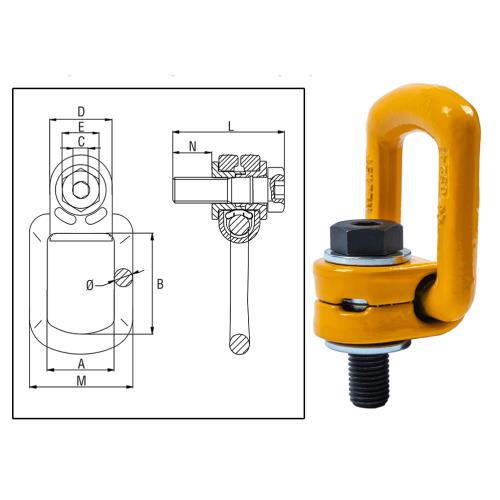 ITM G80 Lifting Point-Mega Eye Bolt-M20-4 T