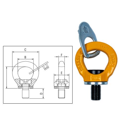 ITM G80 Lifting Point-Swivel Eye Bolt-M8-0.8 T