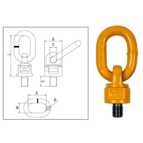 ITM G80 Lifting Point-Oblong Eye Bolt-M8-0.6 T