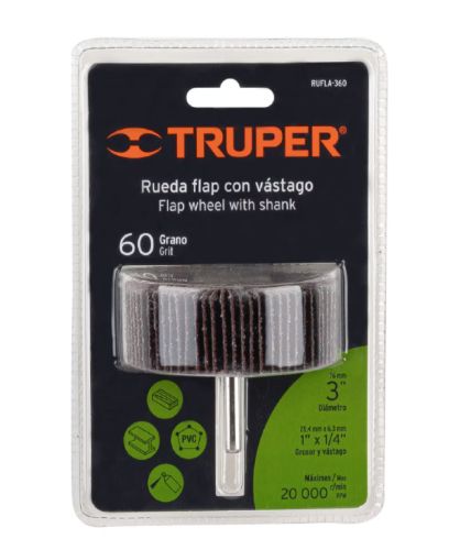 Truper Sanding Flap Wheel with 6.5 mm Shank 75 mm x 25 mm (replaces FLAP80X25)