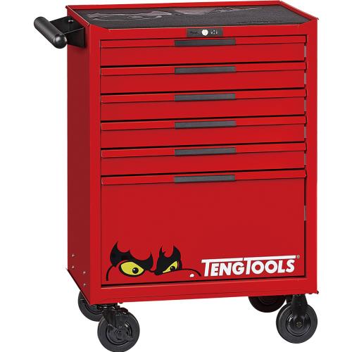 Teng Pro35 26in Roller Cabinet 6 Drawers Red