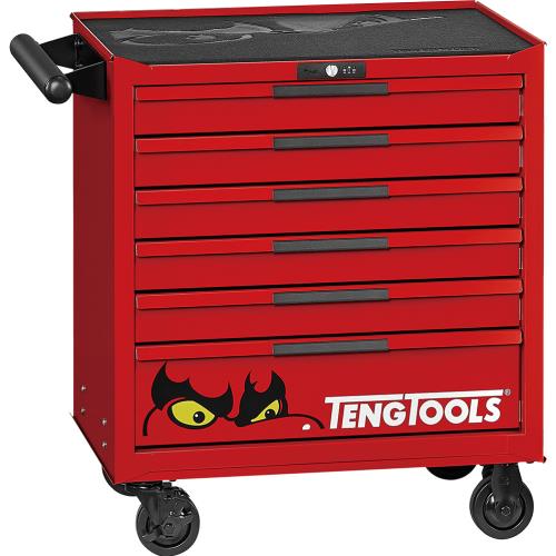 Teng Pro35 26in Low Roller Cabinet 6 Drawers Red