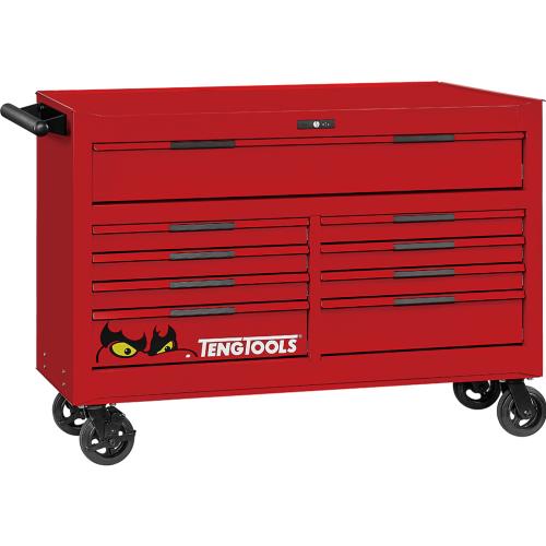 Teng Pro35 53in Roller Cabinet 9 Drawers Red