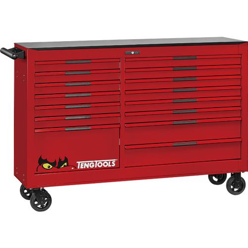 Teng Pro35 64in Roller Cabinet 15 Drawers Red