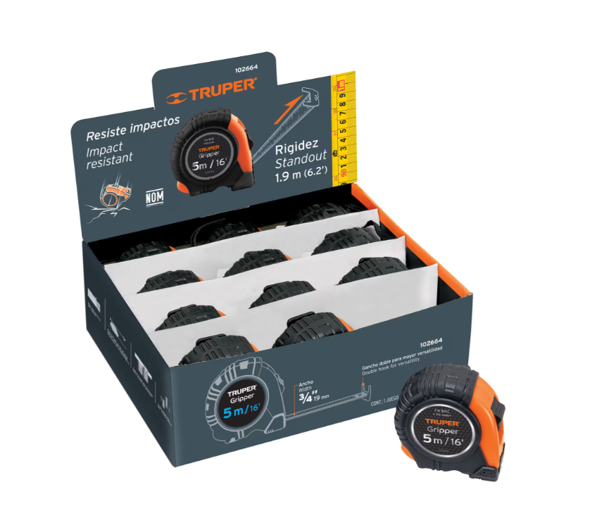 Truper Razorblade Truper Tape Measure 5m/16 x 19mm Blade Compact 102664
