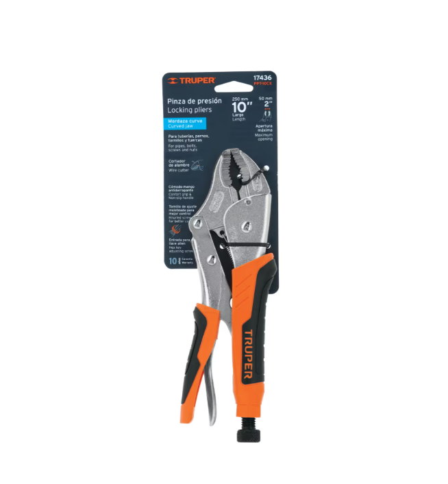 Truper Lock Grip Plier Insulated - Curved Jaw 250mm