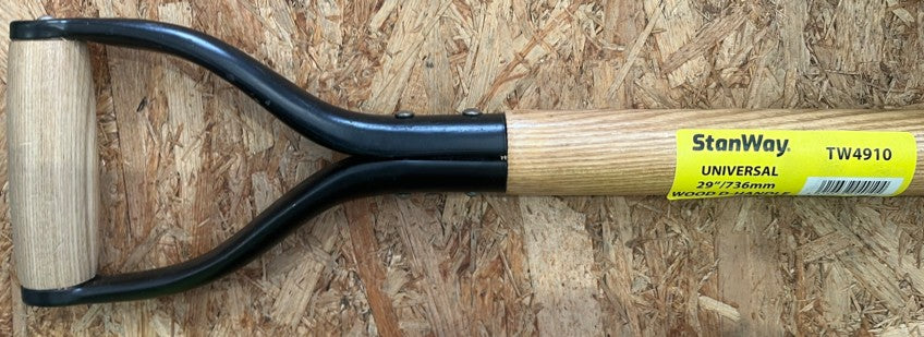 STANWAY HICKORY WOOD D-GRIP REPLACEMENT HANDLE - 736mm