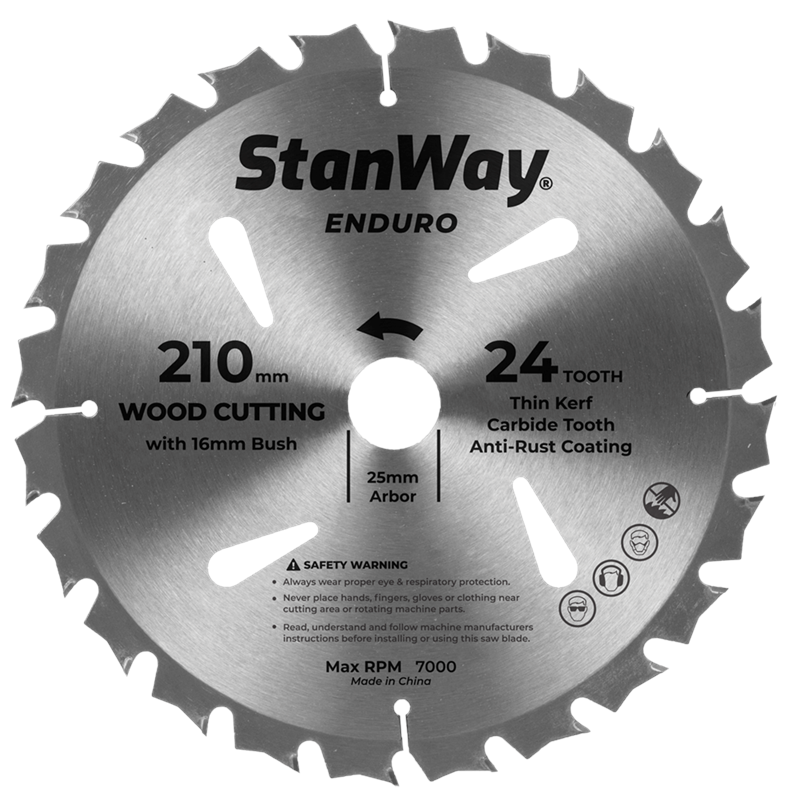 STANWAY #210mm x 24t 16-25mm ENDURO CIRC SAW BLADE