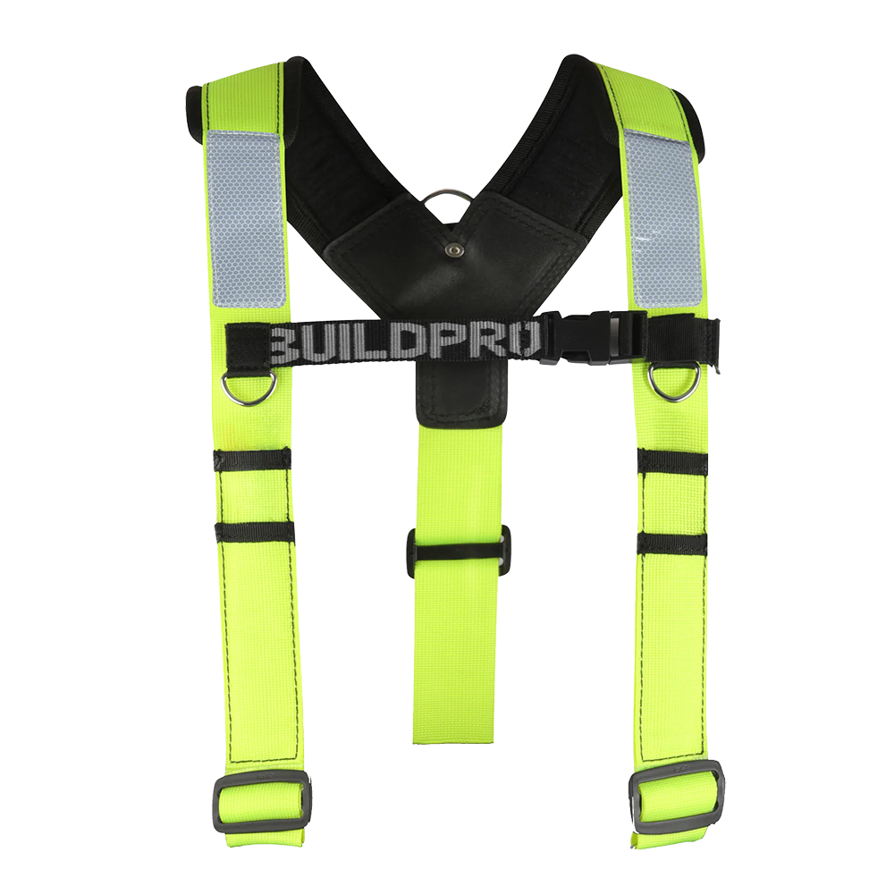 BUILDPRO Adjustable Padded Shoulder Brace, Yellow Fluro