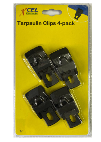 Xcel Tarpaulin Clips 4-pce Carded