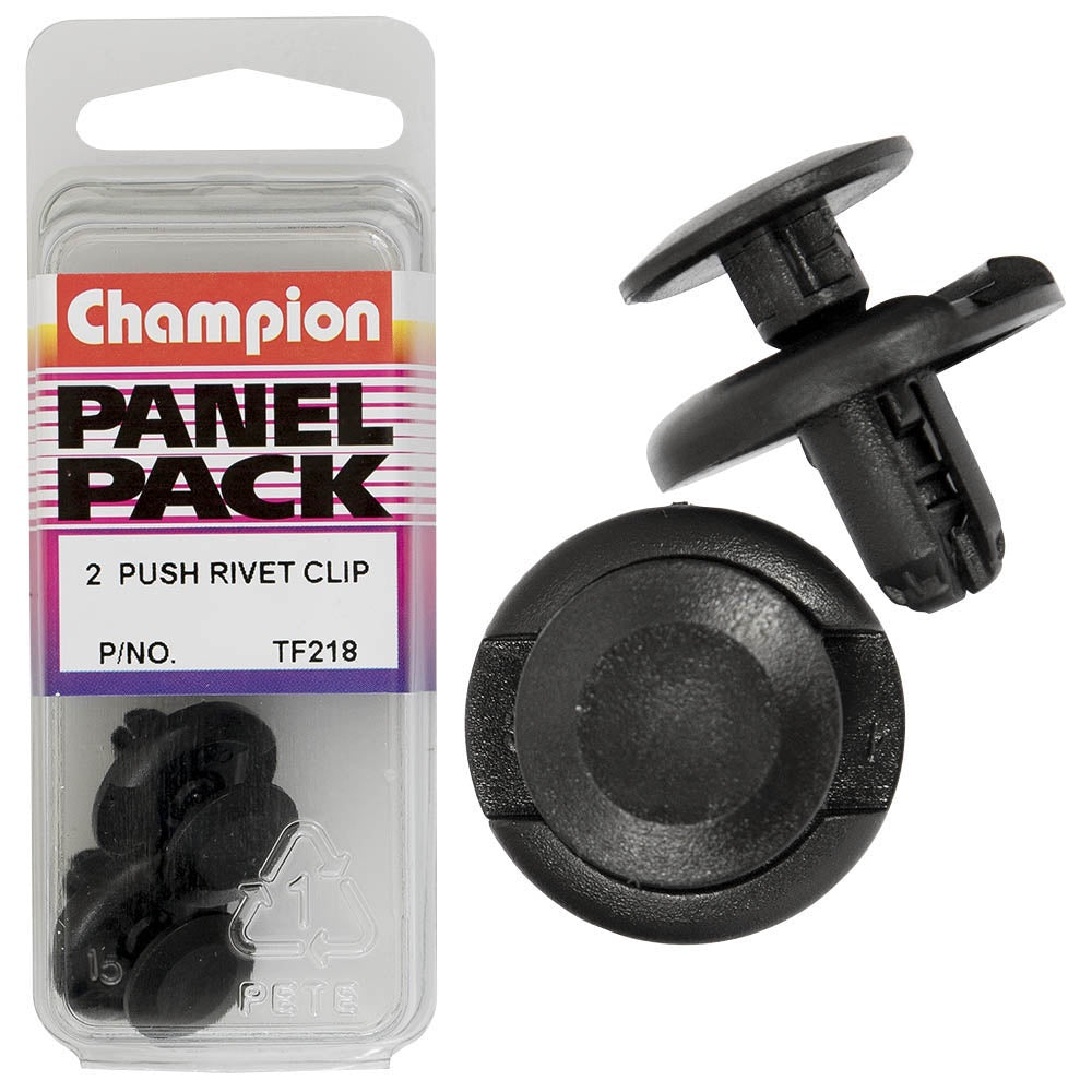 Champion Push Rivet Black 10mm L 7mm Hole 20mm HD 2pk