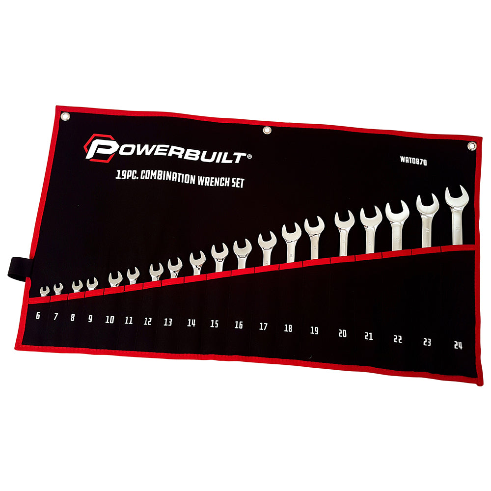 Powerbuilt 19Pc Metric Ring And Open-End Spanner Set Mirror Polished