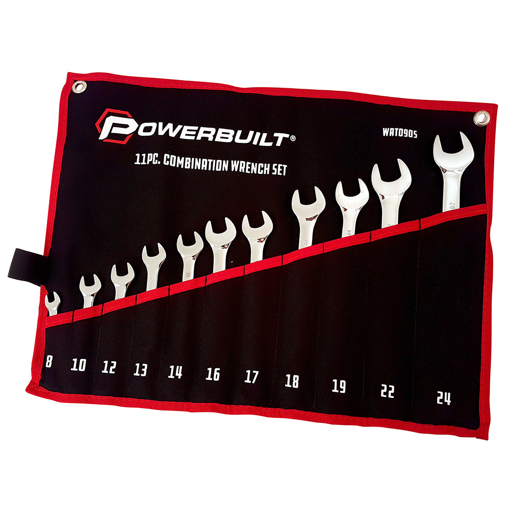 Powerbuilt 11Pc Metric R&Oe Fully Polished Spanner Set