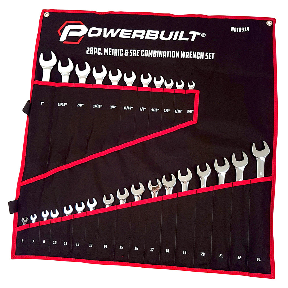 Powerbuilt 28Pc Combination Fully Polished Spanner Set