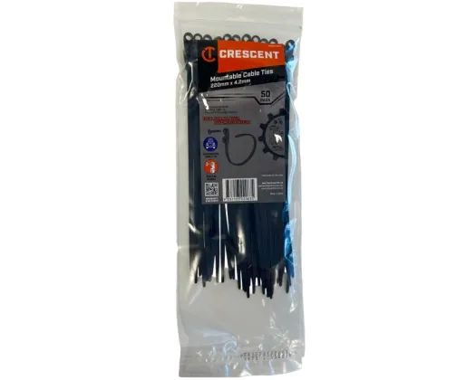CRESCENT MOUNTING CABLE TIE 220MM X 4.2MM 50PK