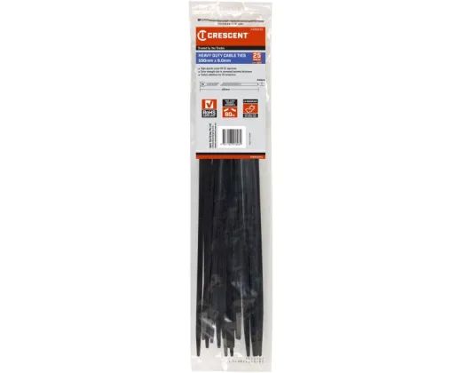 CRESCENT HEAVY DUTY CABLE TIES 550X9.0MM 25 PACK