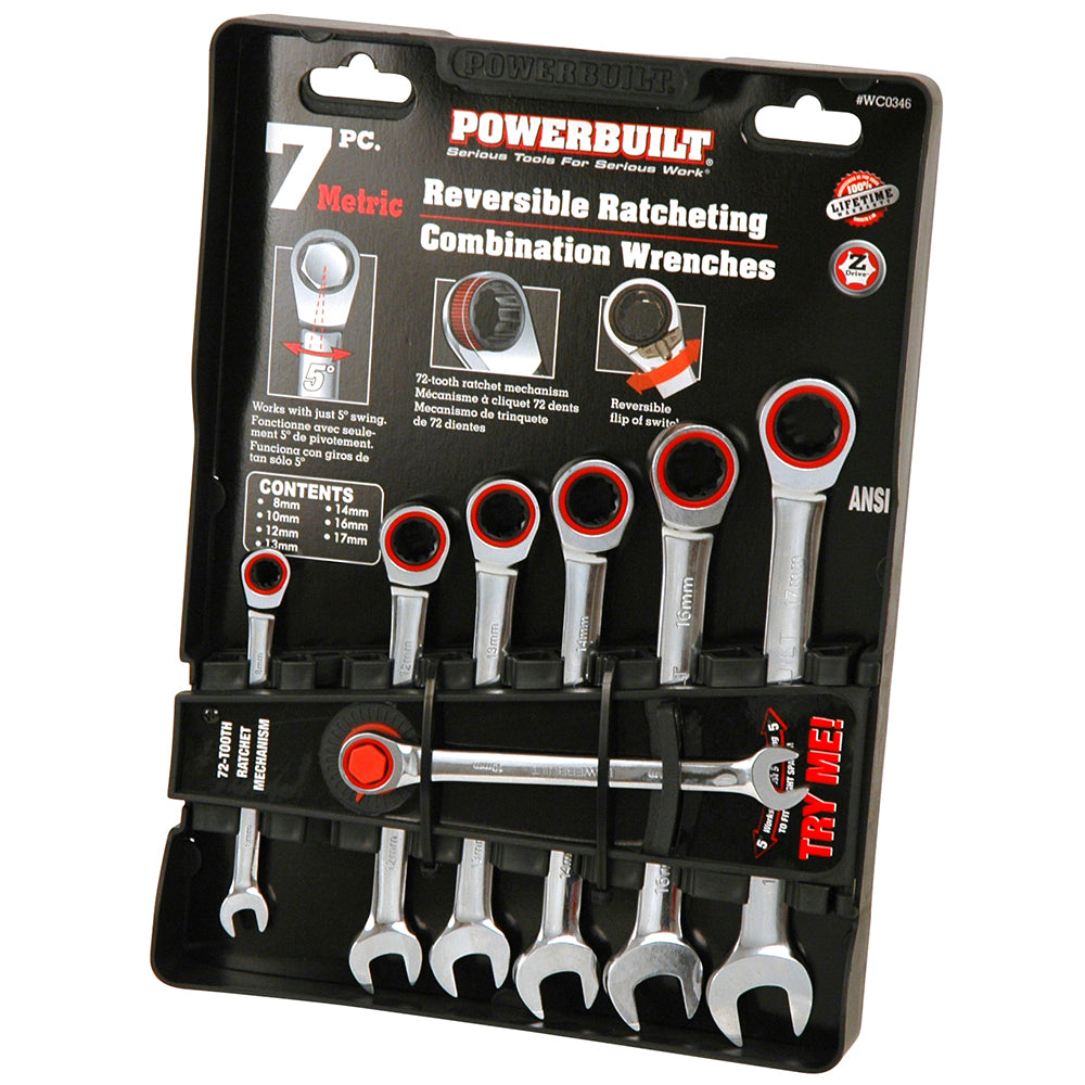 Powerbuilt Gear Spanner Set 7Pc - Metric