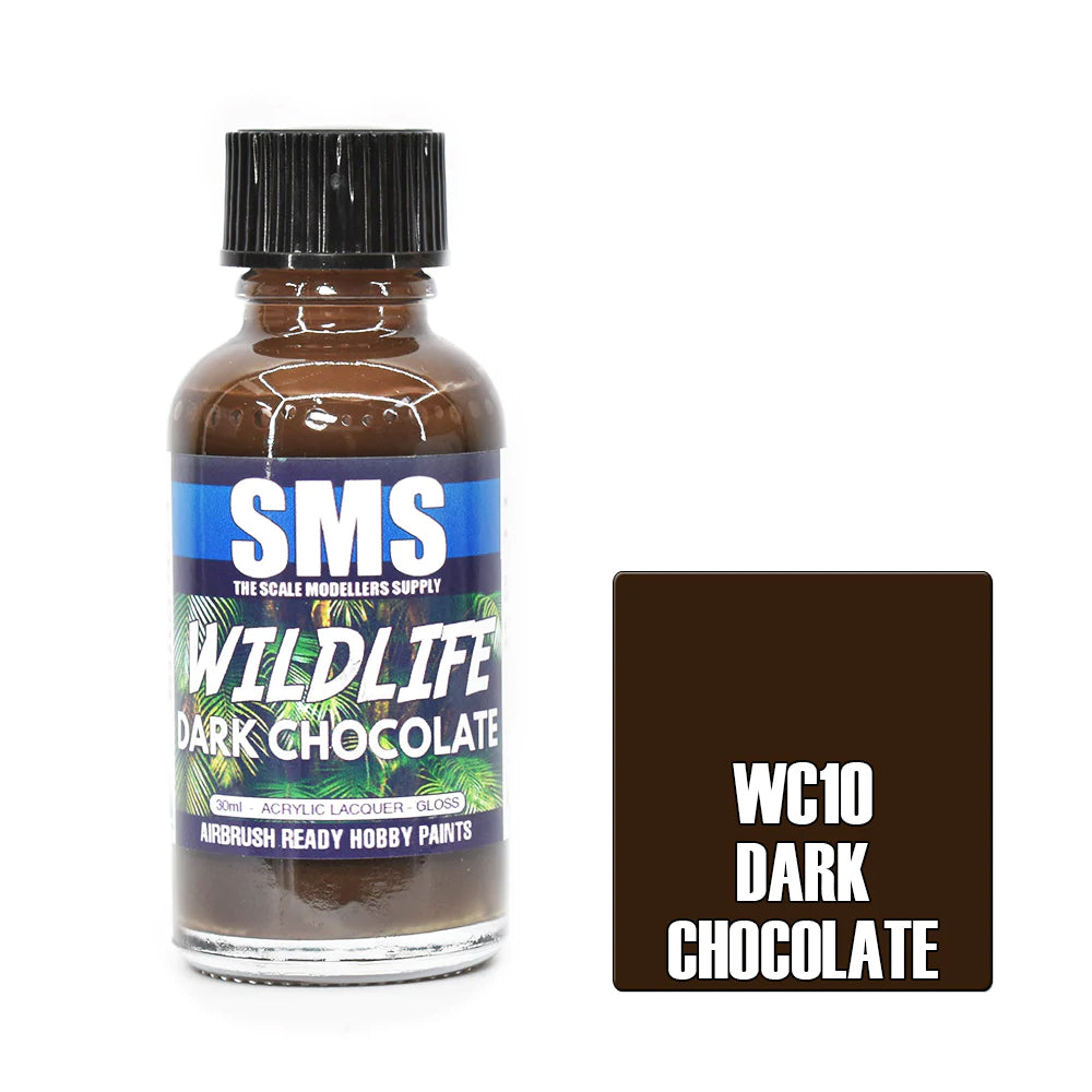 SMS Airbrush paint 30Ml Dark Chocolate Acrylic Lacquer Scale Modellers Supply