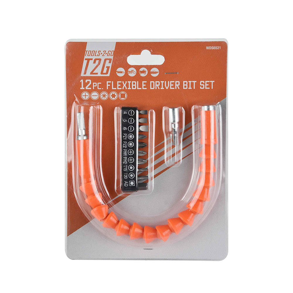 T2G 12pc Flexible Driver Bit Set