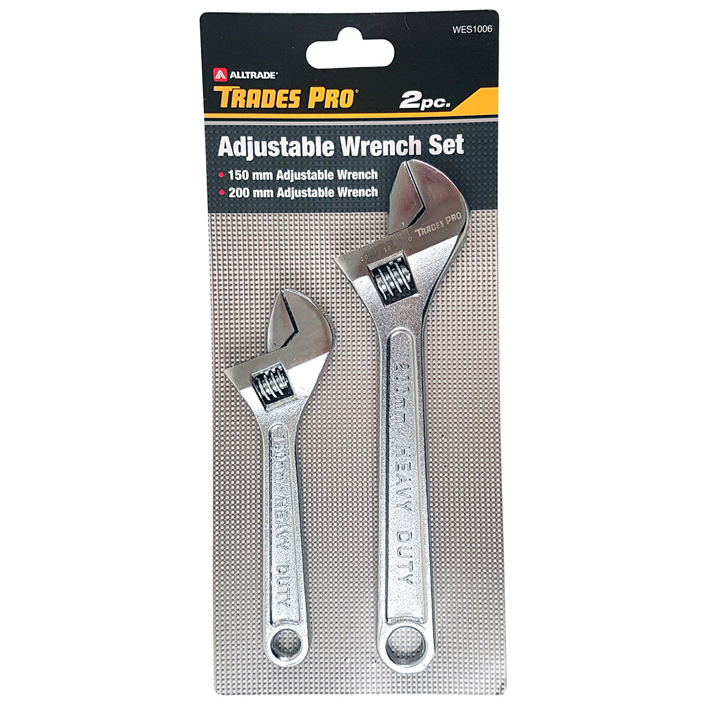 Powerbuilt 2Pc Pack 150Mm/6In & 200Mm/8In Adjustable Wrenches