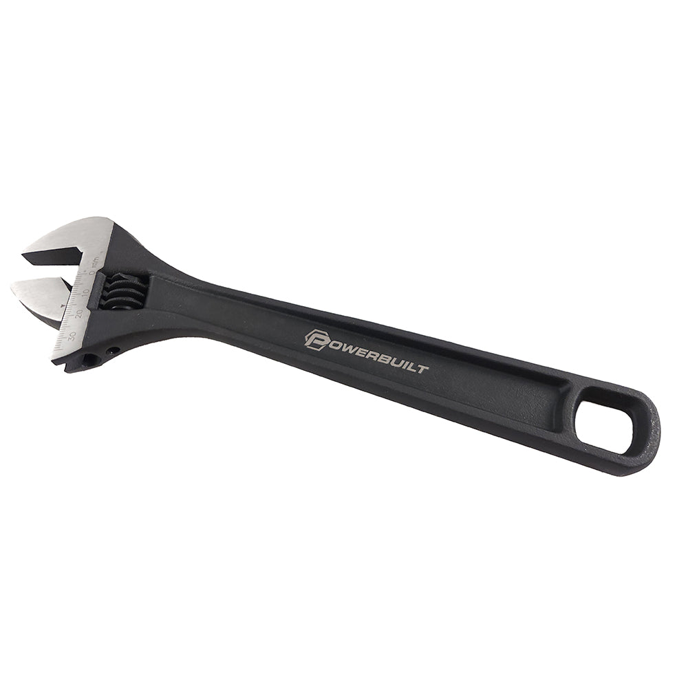 Powerbuilt 250MM/10 inch ADJUSTABLE WRENCH - BLACK FINISH