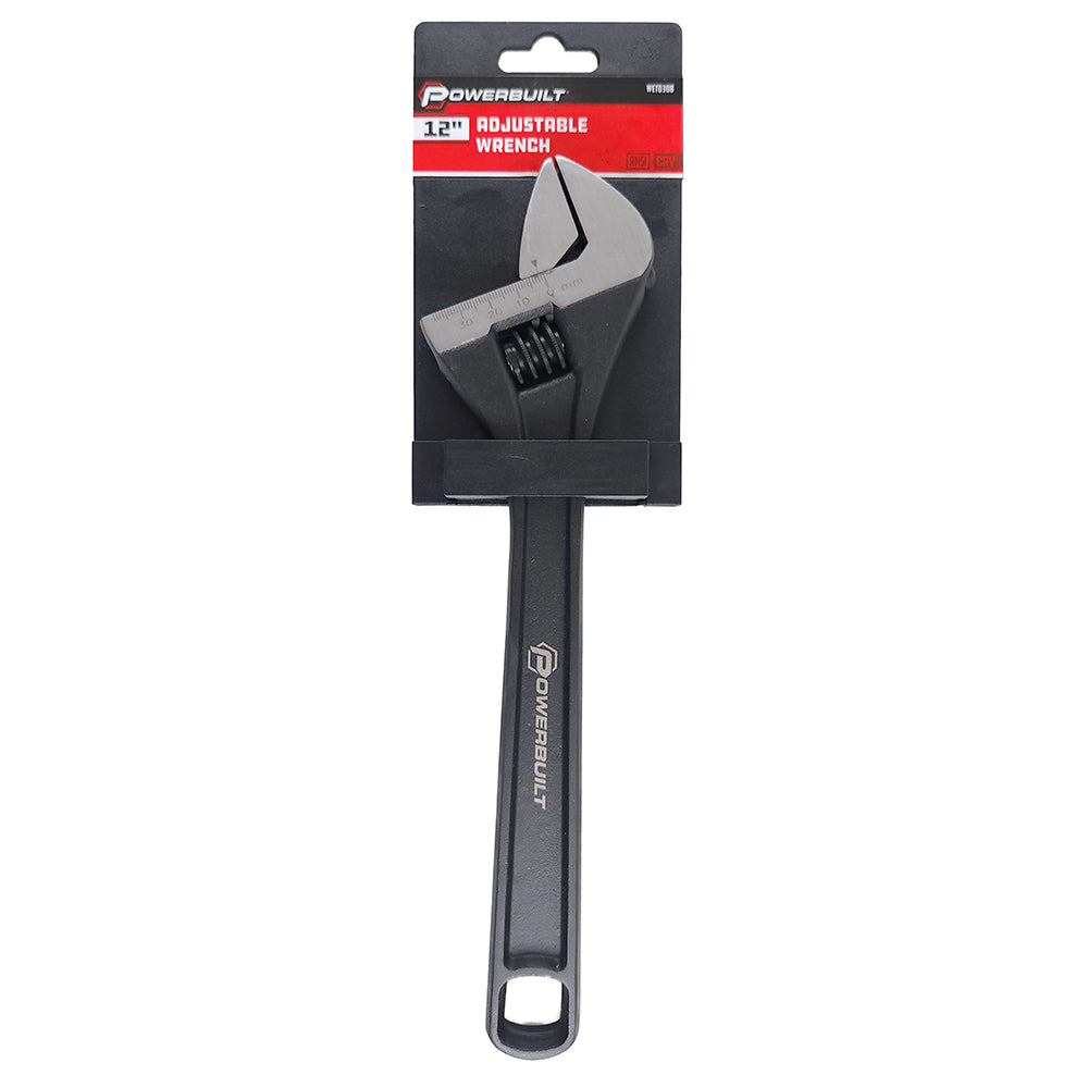 Powerbuilt 305MM/12 inch ADJUSTABLE WRENCH - BLACK FINISH