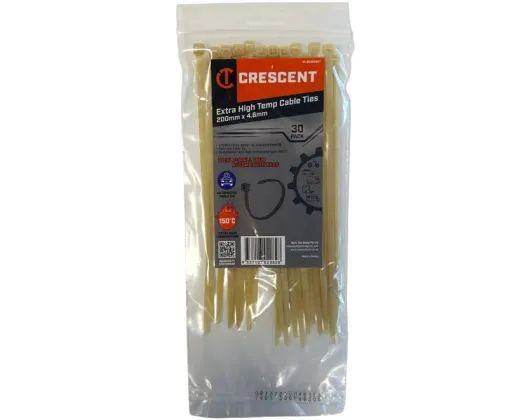 CRESCENT EXTRA HIGH TEMP CABLE TIE 200MM X 4.6MM 30PK