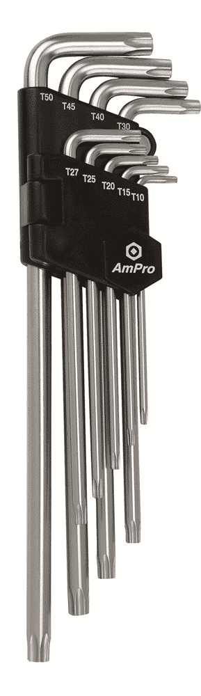 AmPro Tamper Proof Star Hex Key Set 9pc T10-T50