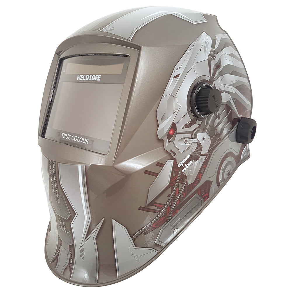 Weldsafe Platinum, Silver Robot Auto Darkening Welding Helmet