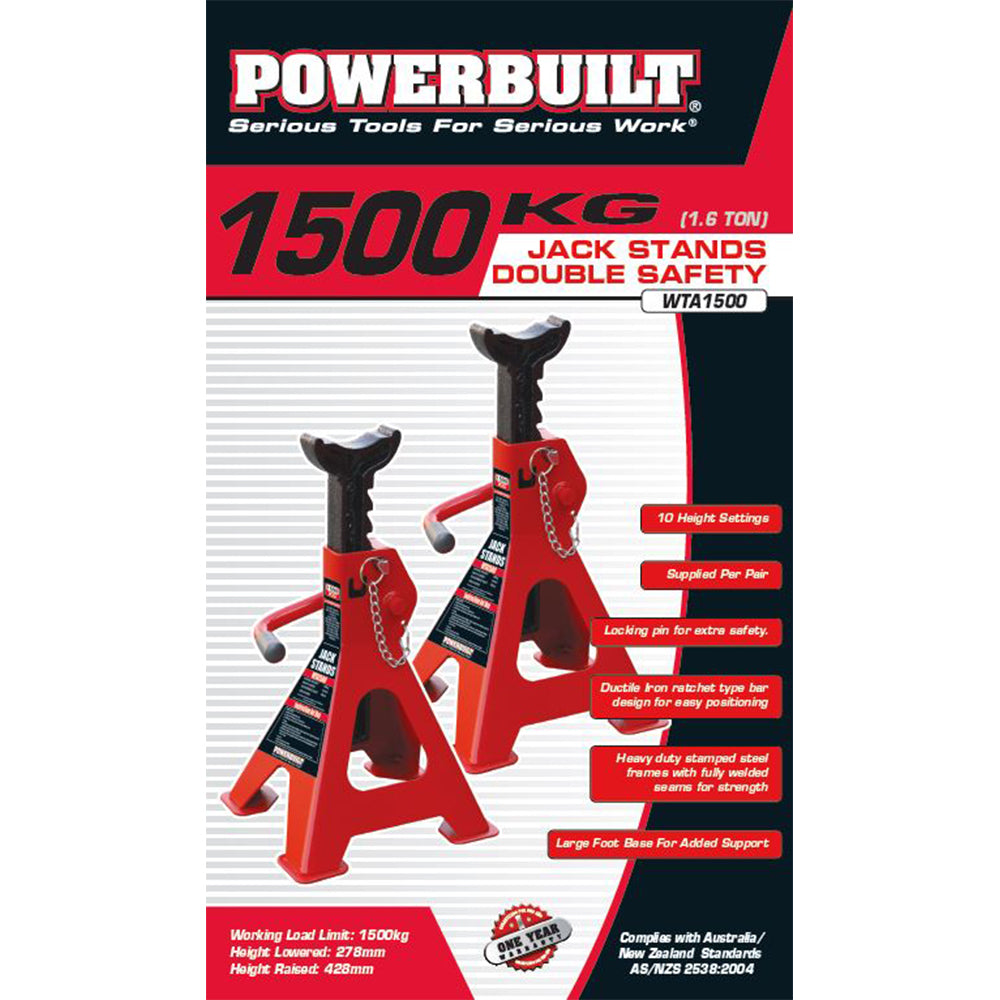 Powerbuilt 1.6Ton / 1500Kg Jack Stands