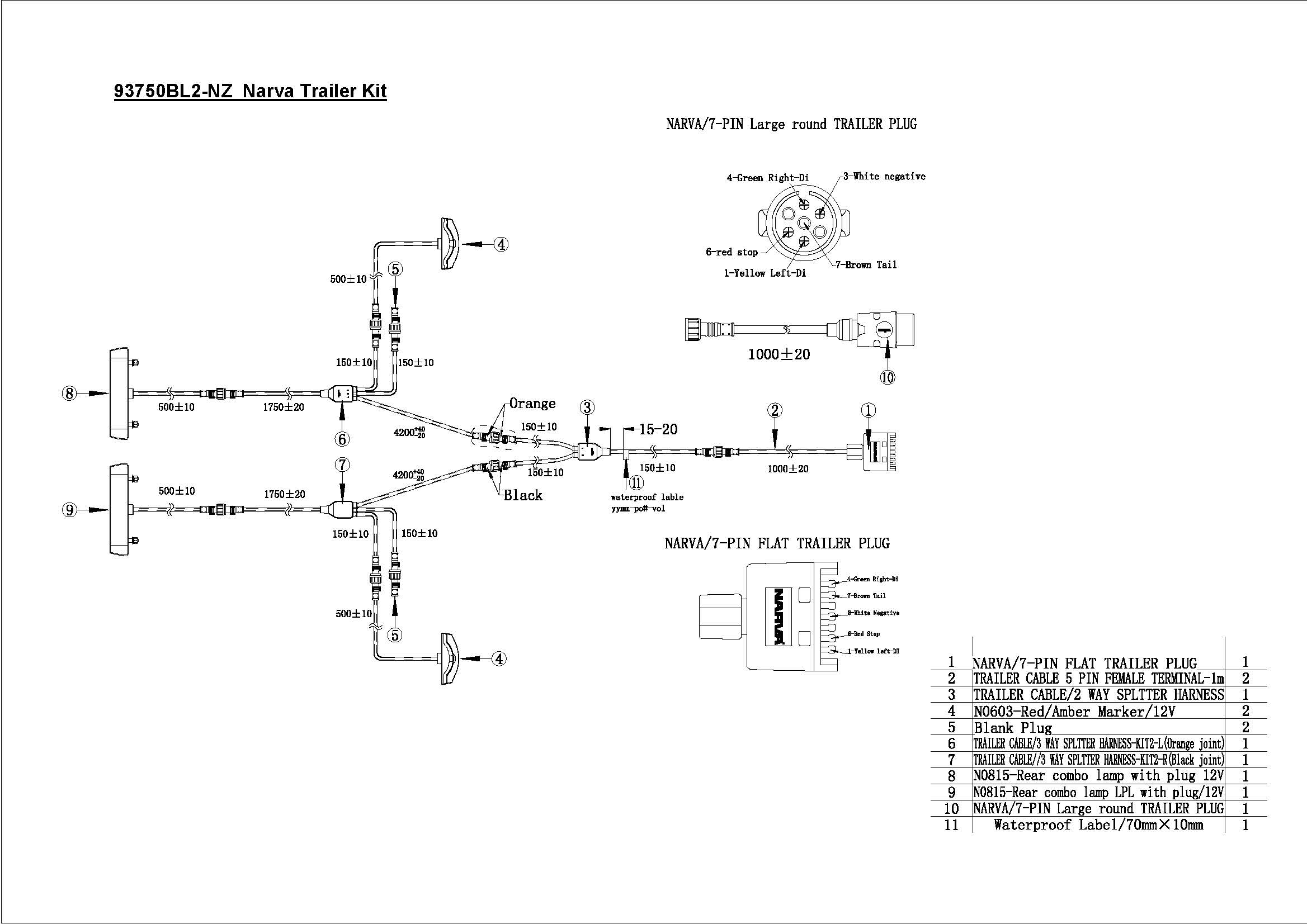 Narva 12/24V Led Model 37 Plug And Play Trailer Lamp Kit Boxed