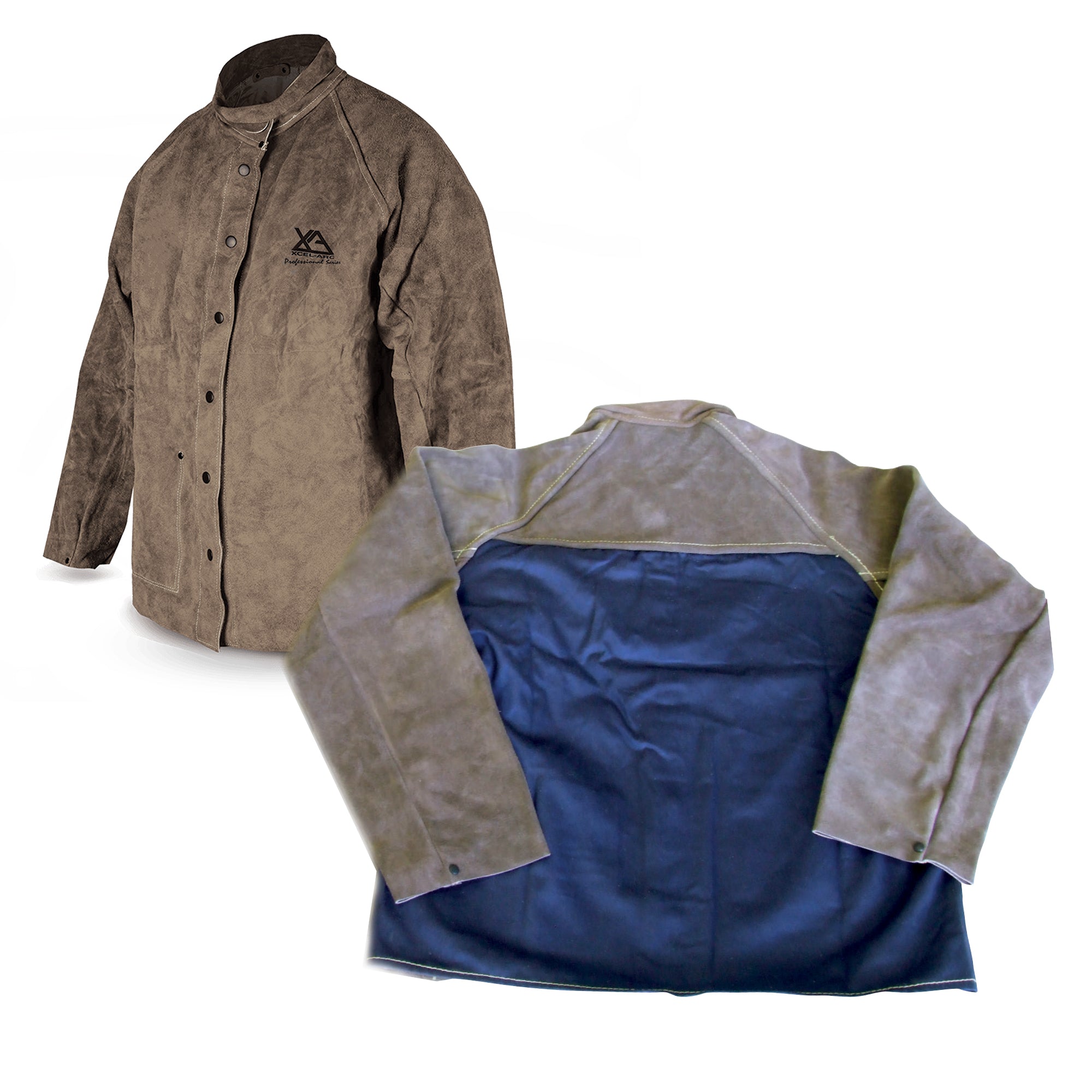 XCELARC WELDING JACKET GREY - L - PROBAN BACK