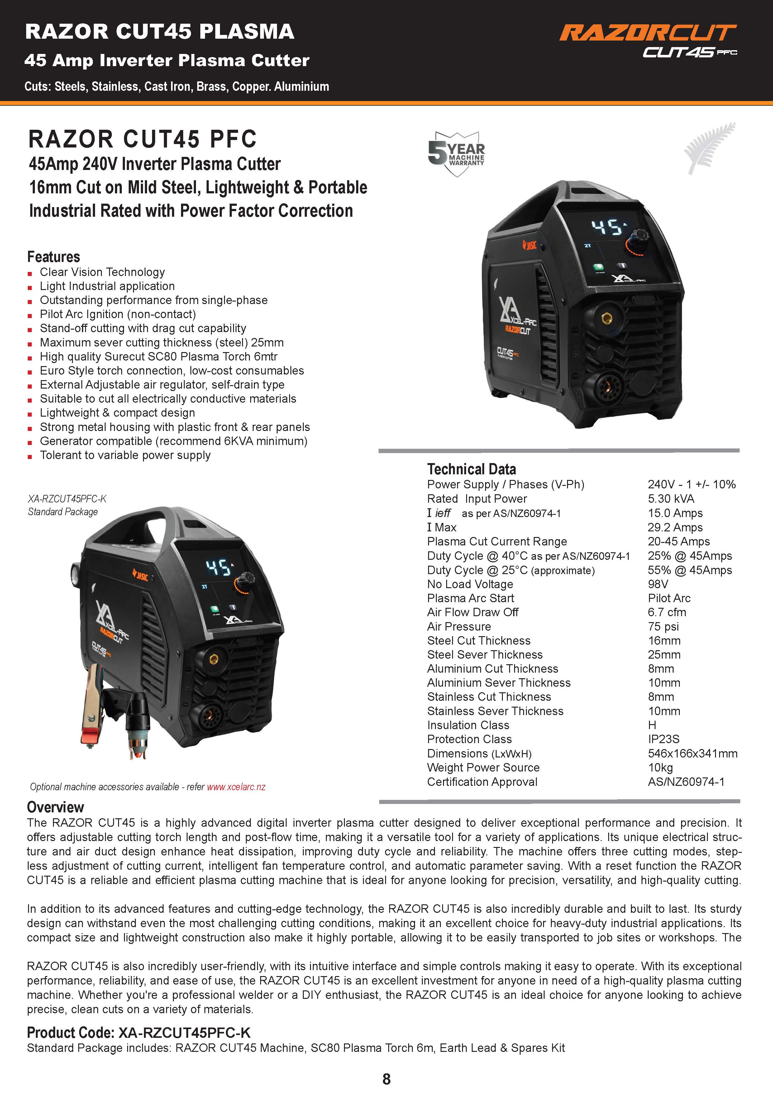 RAZORCUT45 PFC Plasma Cutter