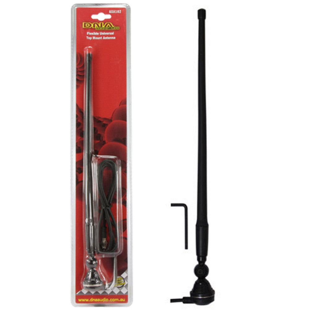 AERIAL UNIVERSAL 360MM AM/FM BLACK FLEXIBLE WHIP