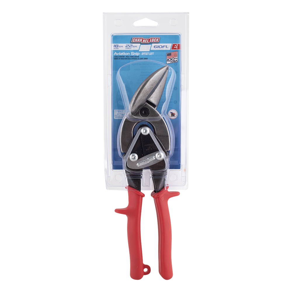 Channellock #610FL RED OFFSET AVIATION SNIP-LEFT CUT