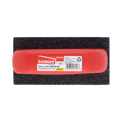Red and black scrubber with Goldblatt branding on a white background