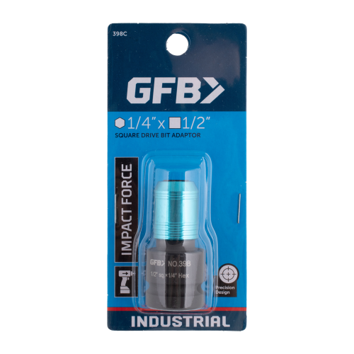 GFB impact force bit adapter packaging on a white background