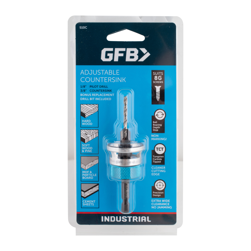 GFB Adjustable Countersink with Depth Gauge (Suits 8G Screws)