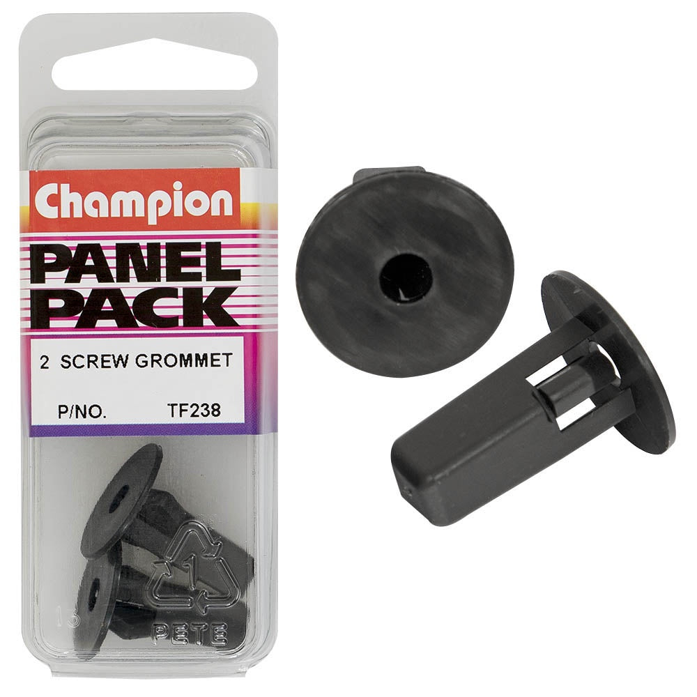 Champion Screw Grommet Black 22mm L 8x8mm Hole 20mm HD 2pk