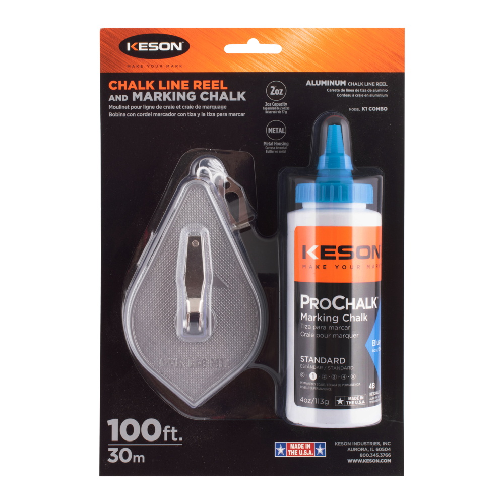 KESON Chalk Line Reel with Blue Marking Chalk